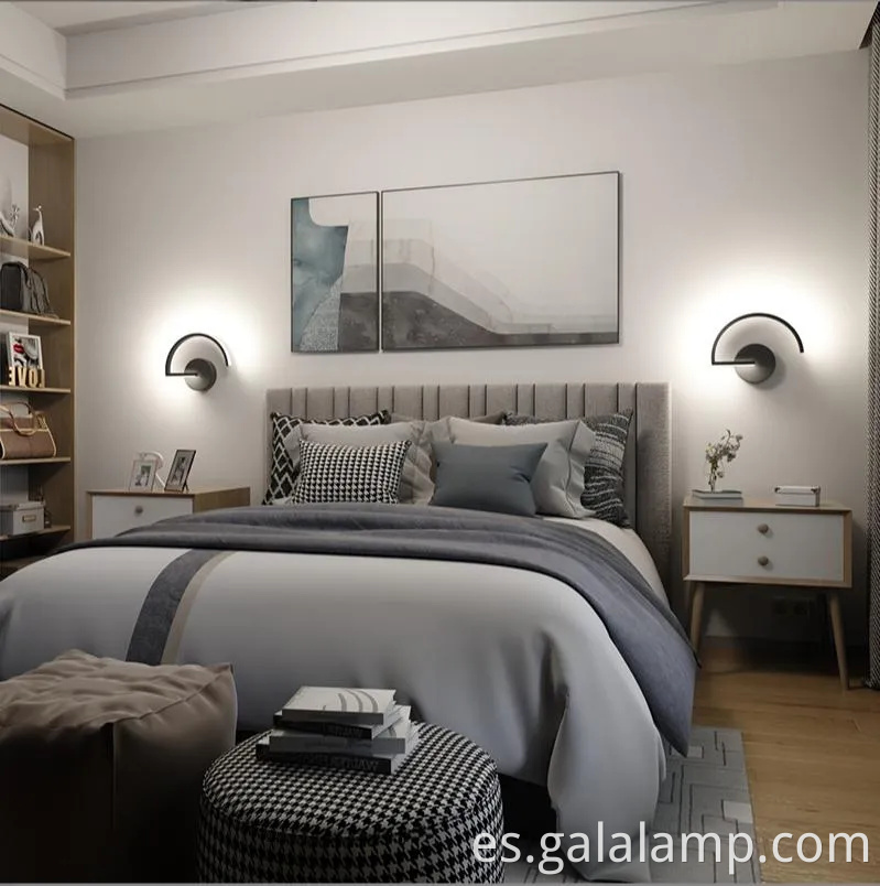 Lámpara de pared LED negra moderna y elegante para uso interior y exterior